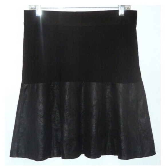 CAbi OWENS Black Faux Suede & Jersey Skirt Medium - Picture 2 of 2